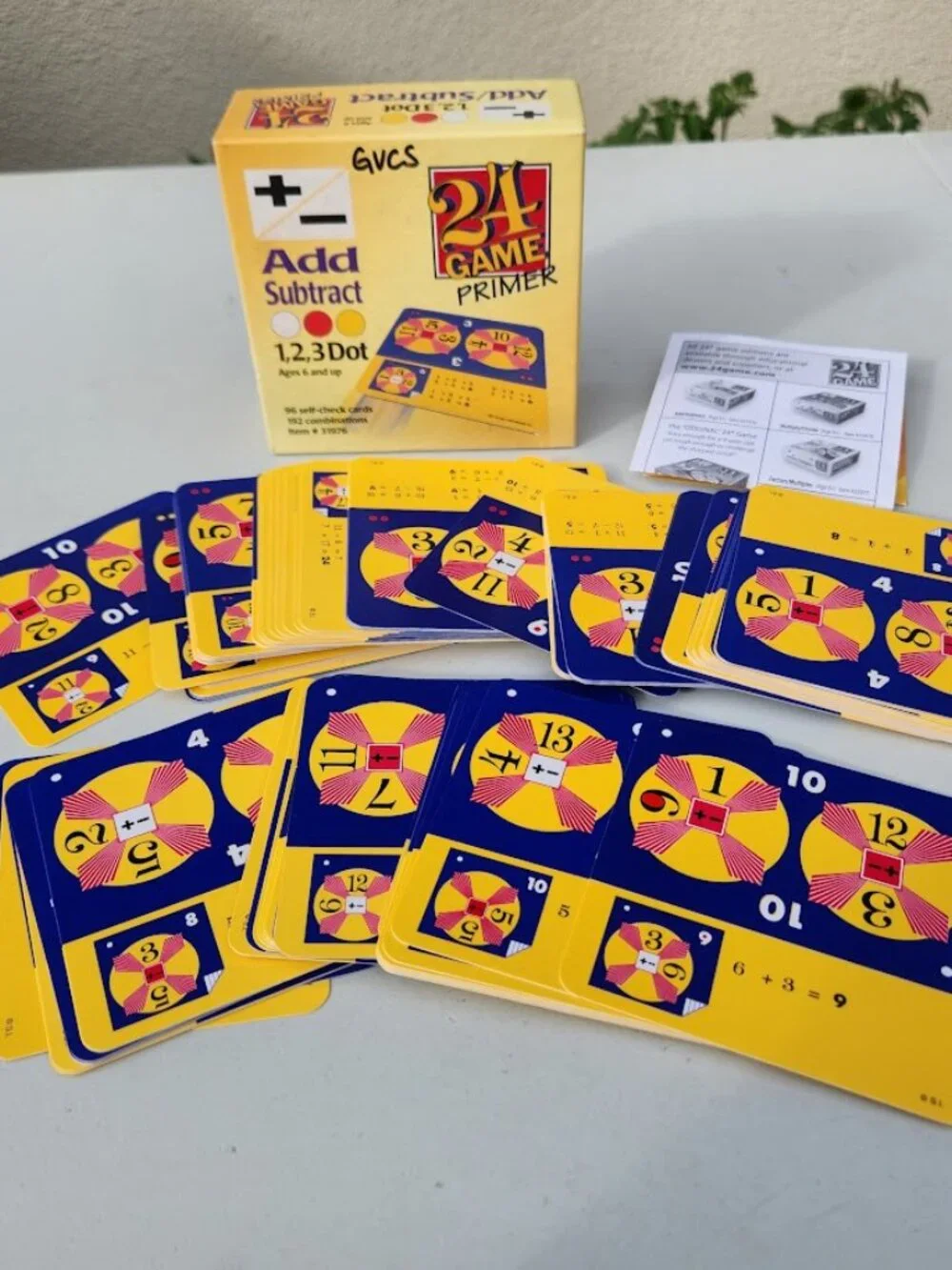 Suntex 24 Game Primer Add Subtract 96 Cards Addition Subtraction Educational Mat